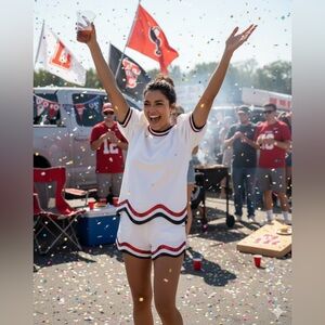 QUEEN OF SPARKLES Wavy Red and Black Sequin Set